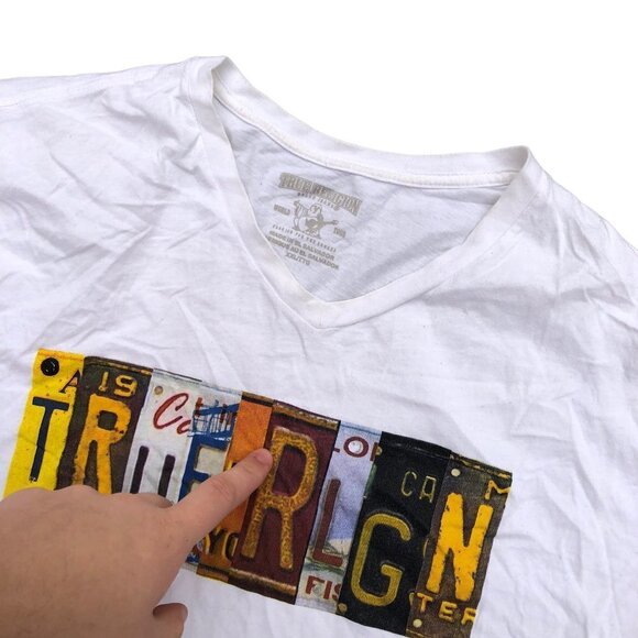 Vintage True Religion Shirt Plate Short Sleeve Crew XXL - Picture 7 of 7